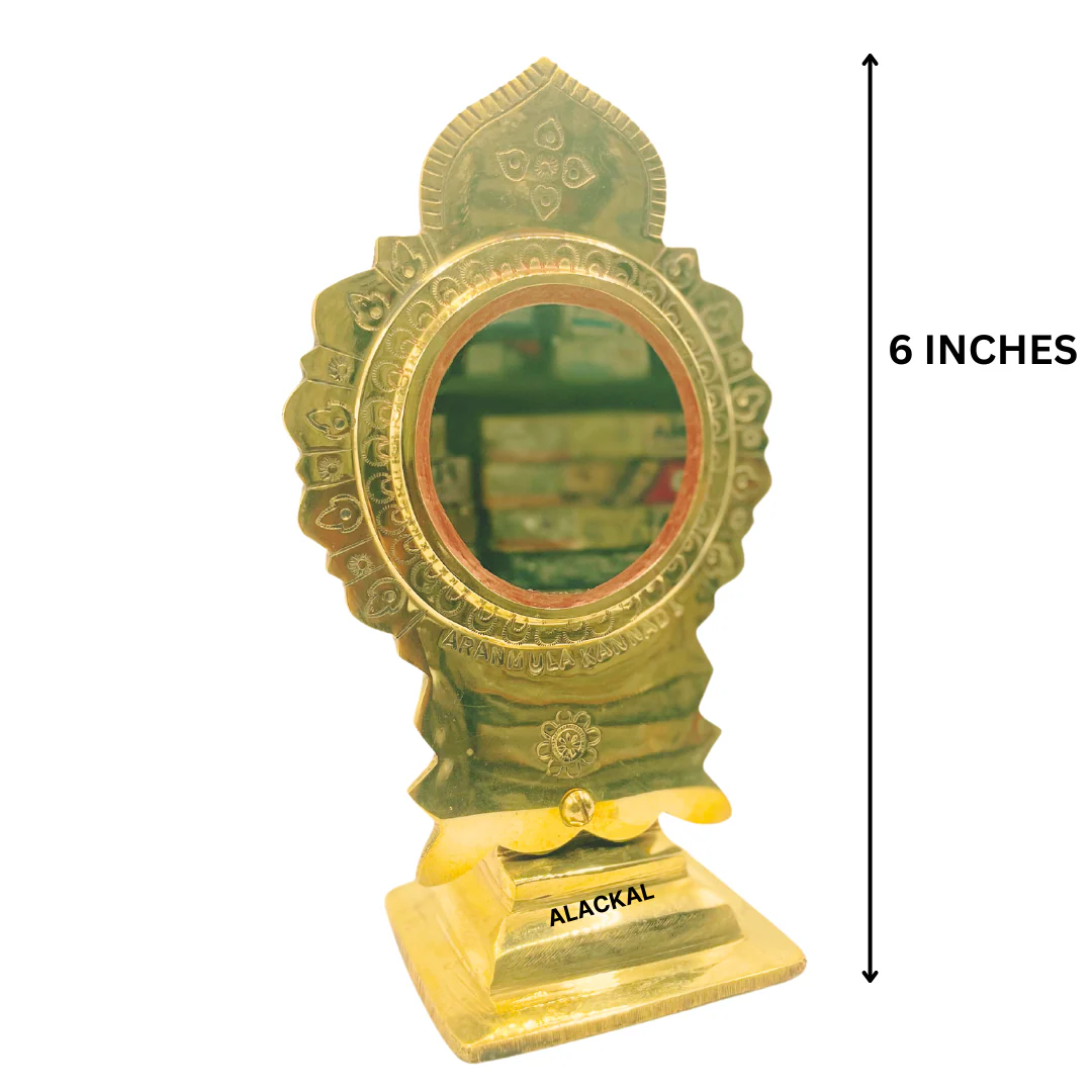 AUTHENTIC TRADITIONAL HANDCRFATED ARANMULA KANNADI WITH STAND - Image 3