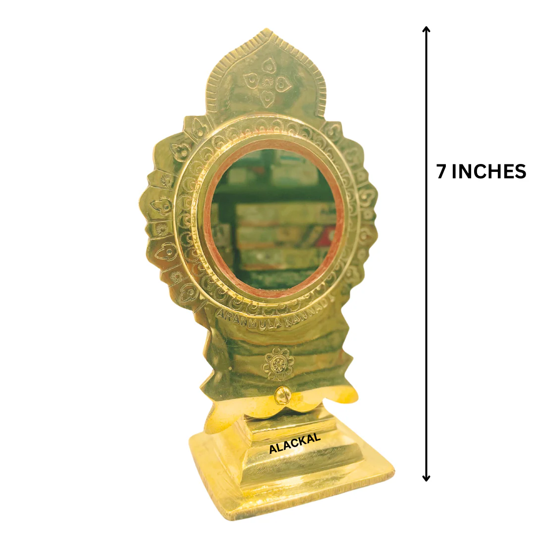 AUTHENTIC TRADITIONAL HANDCRFATED ARANMULA KANNADI WITH STAND - Image 4