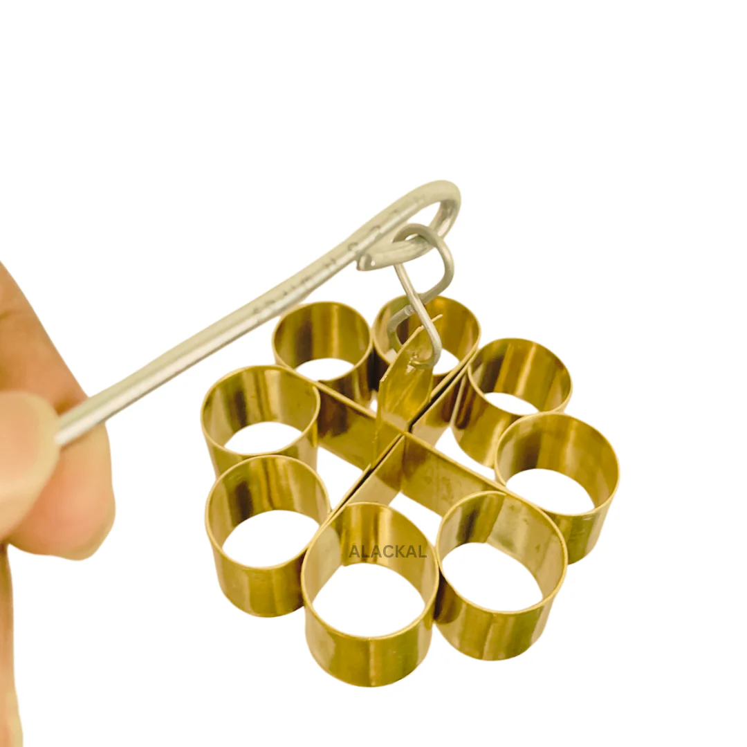BRASS ACHAPPAM MAKER WITH STEEL HANDLE - Image 7