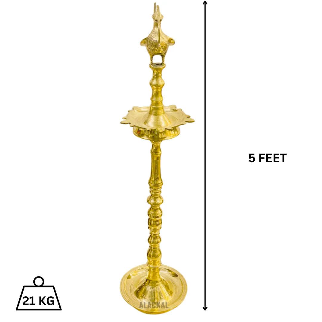 BRASS ANNAPAKSHI VILAKKU - PEACOCK HEADED OIL LAMP - Image 11