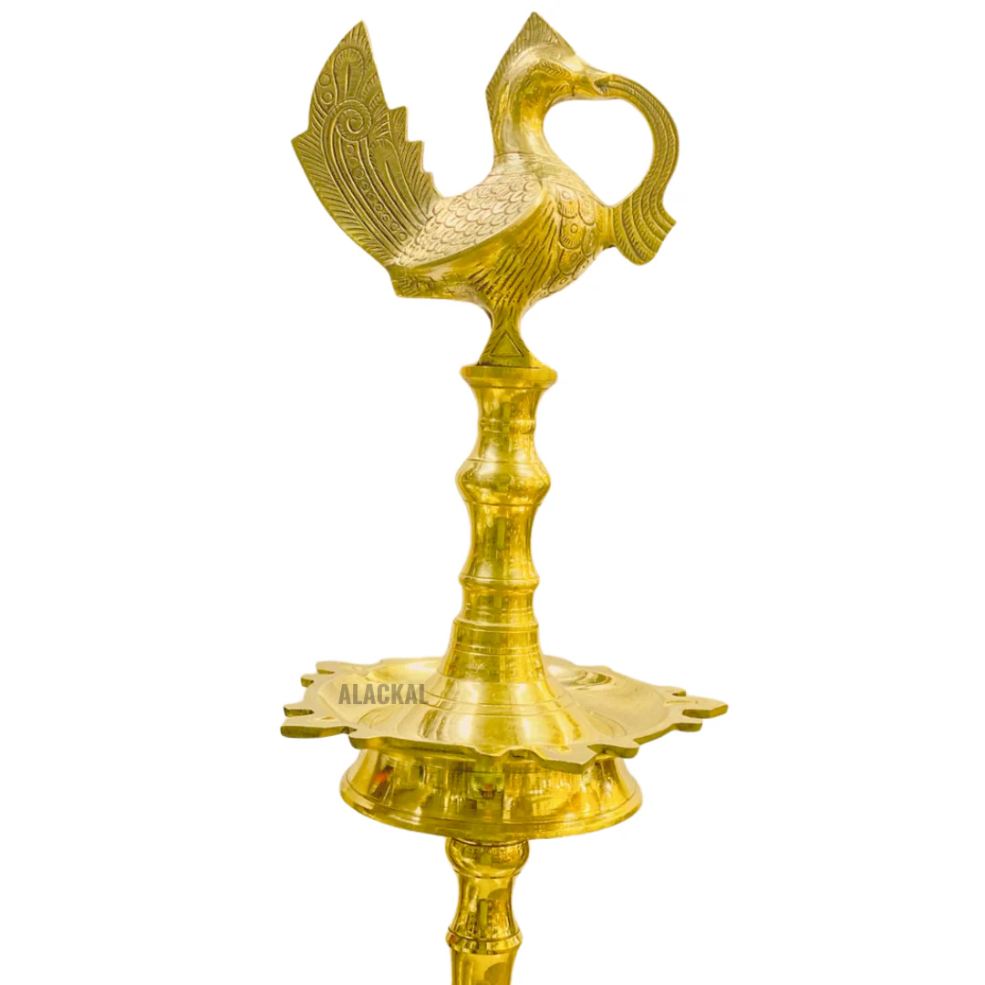 BRASS ANNAPAKSHI VILAKKU - PEACOCK HEADED OIL LAMP - Image 3