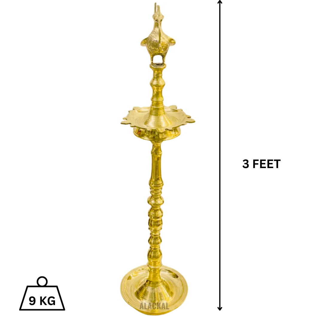 BRASS ANNAPAKSHI VILAKKU - PEACOCK HEADED OIL LAMP - Image 9