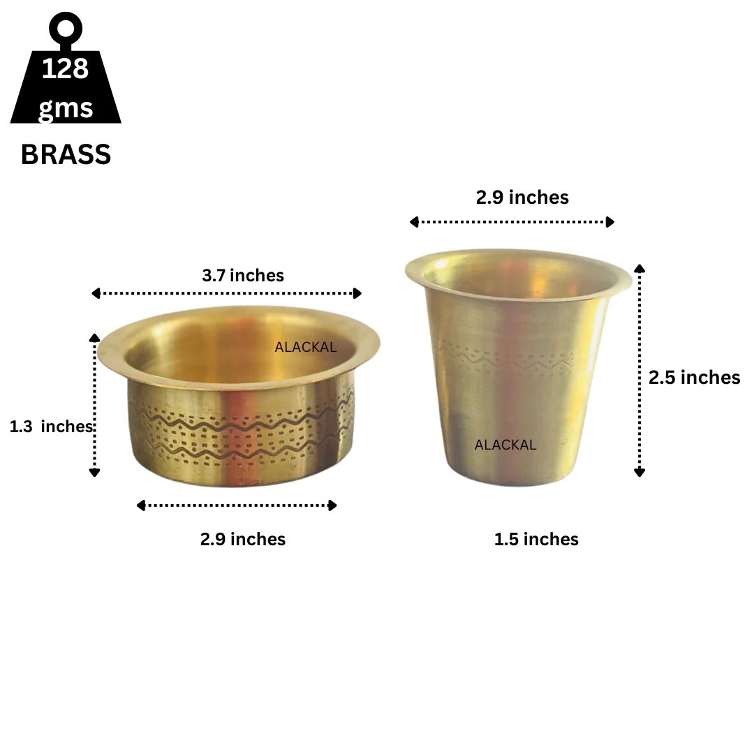 BRASS CUP AND DABRA | FILTER COFFEE CUP AND SAUCER ( PAIR ) - Image 6