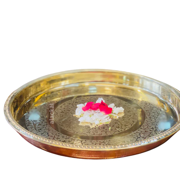 BRASS DESIGN THALIKA | PLATE | THAMBOOLAM TO KEEP FRUITS | MUST HAVE FOR WEDDING CEREMONY - Image 4