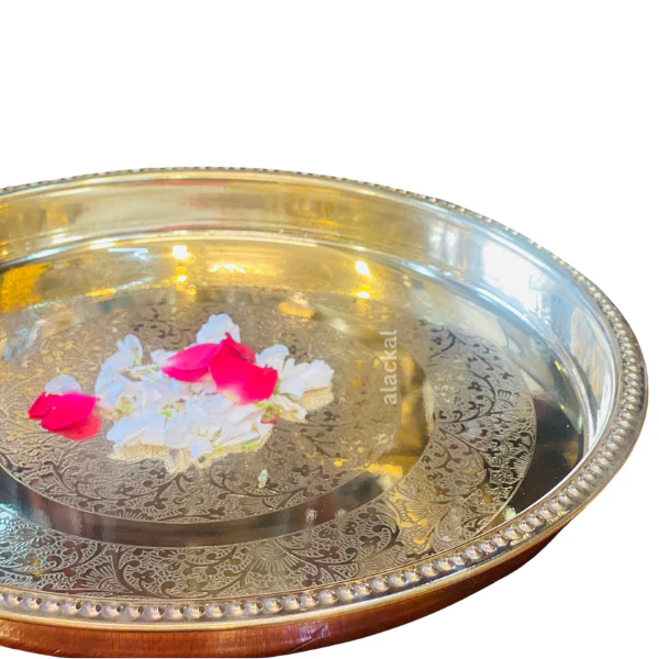 BRASS DESIGN THALIKA | PLATE | THAMBOOLAM TO KEEP FRUITS | MUST HAVE FOR WEDDING CEREMONY - Image 5