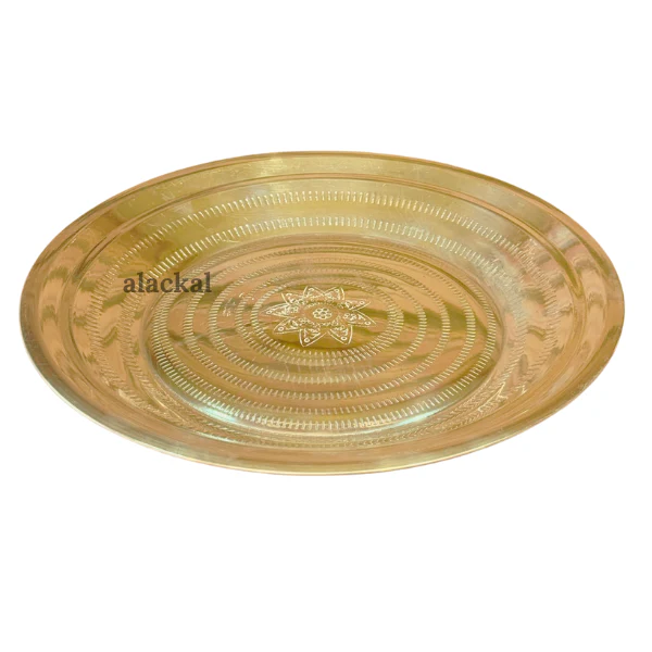BRASS DESIGNED THALIKA | THALAM | THAMBOOLAM | PLATE FOR HINDU WEDDING RITUALS - Image 3