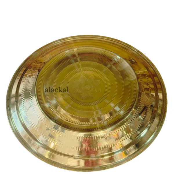 BRASS DESIGNED THALIKA | THALAM | THAMBOOLAM | PLATE FOR HINDU WEDDING RITUALS - Image 5