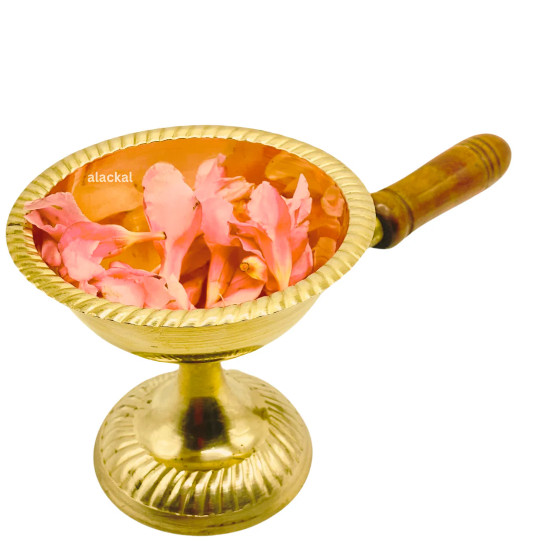 BRASS DHOOP HOLDER WITH WOODEN HANDLE | DHOOP DHANI - Image 6