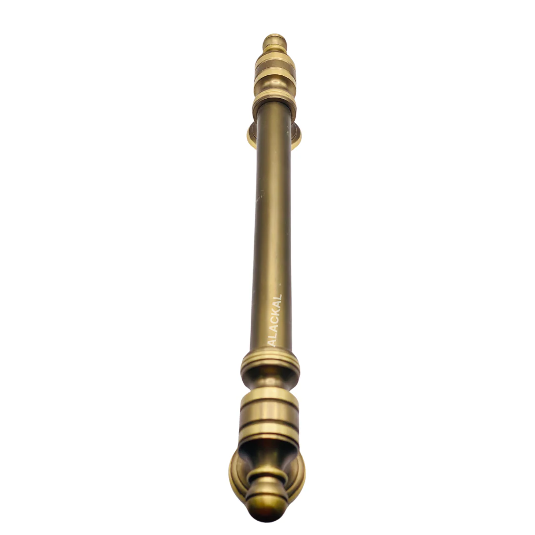 BRASS DOOR HANDLE IN BROWN AND GOLDEN MATT FINISH WITH FITTING ACCESSORIES - Image 3