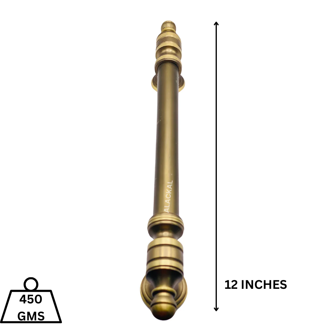 BRASS DOOR HANDLE IN BROWN AND GOLDEN MATT FINISH WITH FITTING ACCESSORIES - Image 4