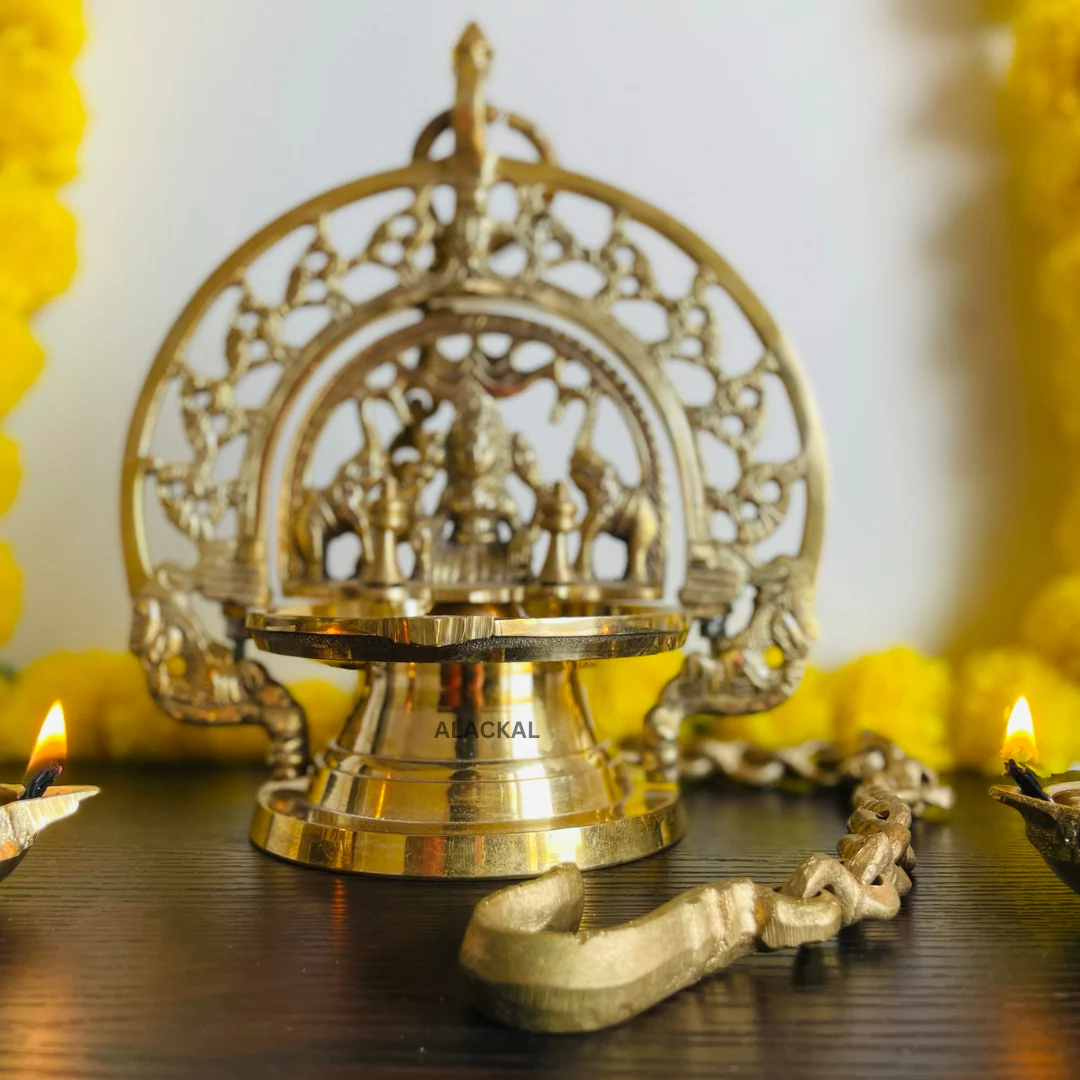 BRASS GAJALAKSHMI HANGING LAMP - Image 6