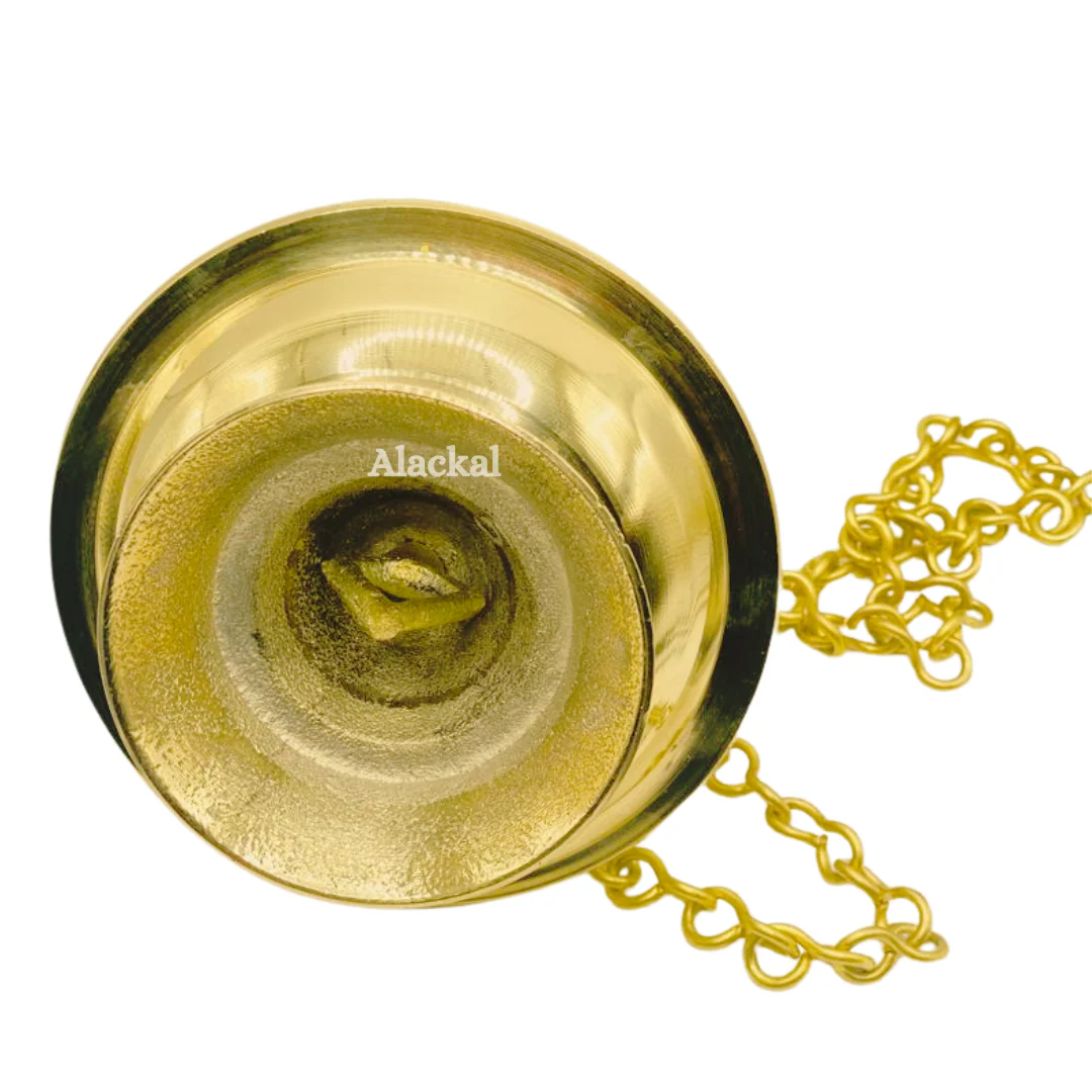 BRASS HANGING LAMPS WITH CHAIN AND HOOKS - Image 3