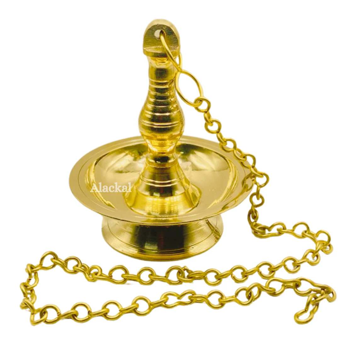 BRASS HANGING LAMPS WITH CHAIN AND HOOKS - Image 5