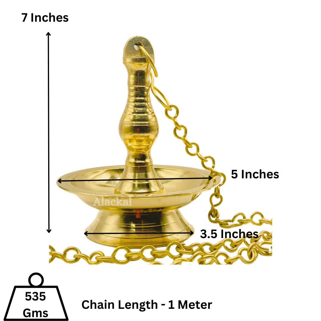 BRASS HANGING LAMPS WITH CHAIN AND HOOKS - Image 8