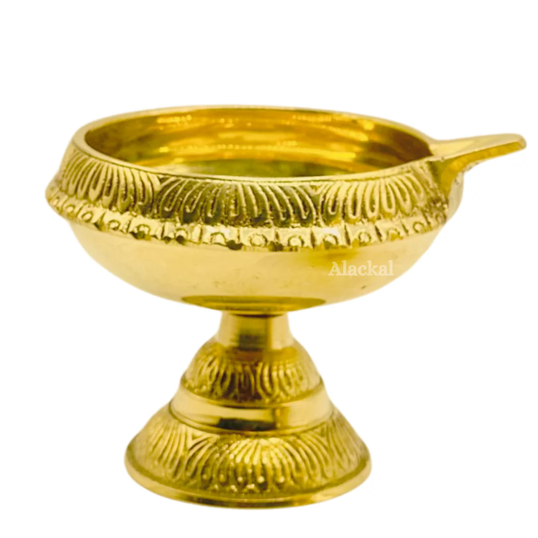 BRASS KUBERA LAMP WITH STAND  ( PAIR ) - Image 3