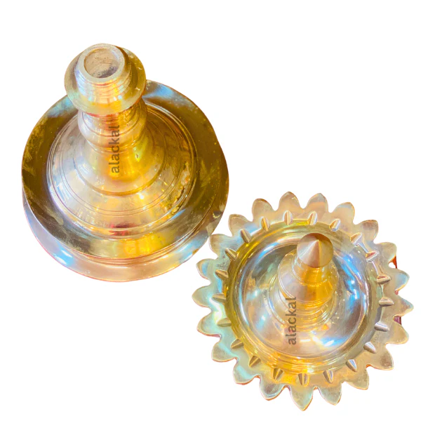 BRASS LIGHTWEIGHT BHADRADEEPAM - 21 WICKS, 3 KG, FOR TEMPLE - Image 6