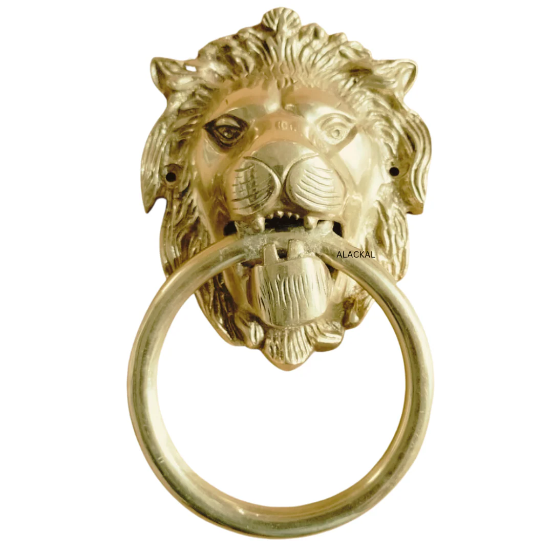 BRASS LION HEADED DOOR KNOCKER WITH SCREWS - Image 3
