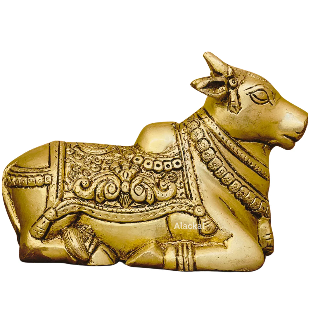 BRASS NANDHI WITH DETAILED DESIGN FOR HOME DECOR | TEMPLE RITUALS - Image 3