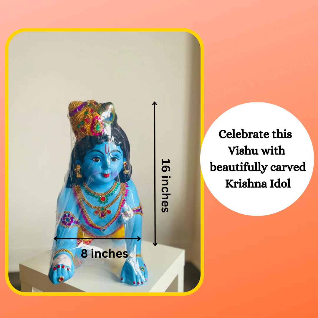 FIBER KRISHNA WITH ORNAMENTS FOR VISHUKANI | LADDU GOPAL - Image 8