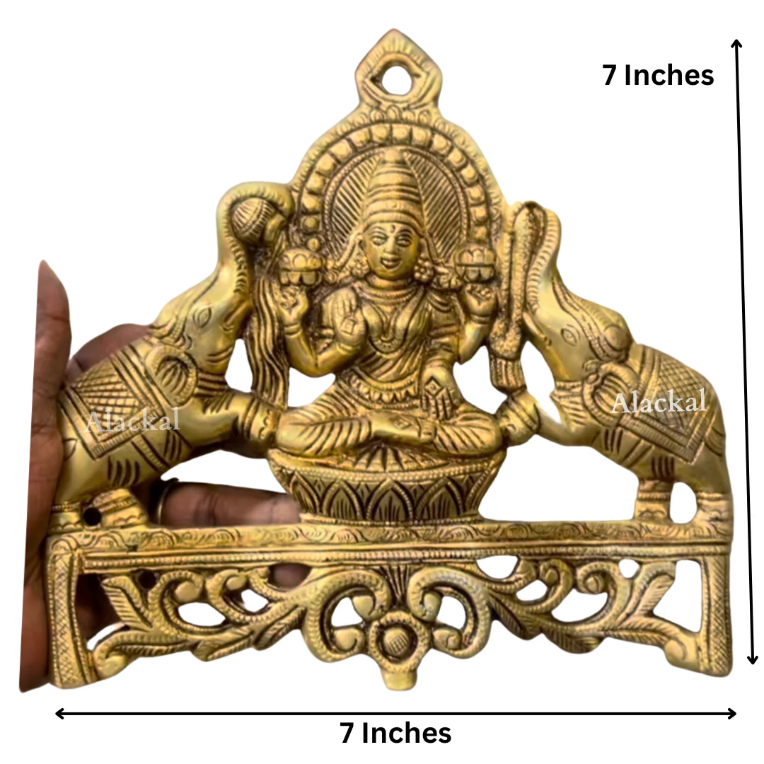 Handcrafted Brass Wall Hanging Maha Lakshmi | Traditional Kerala Art | Alackal Bell Metals, Mannar - Image 3