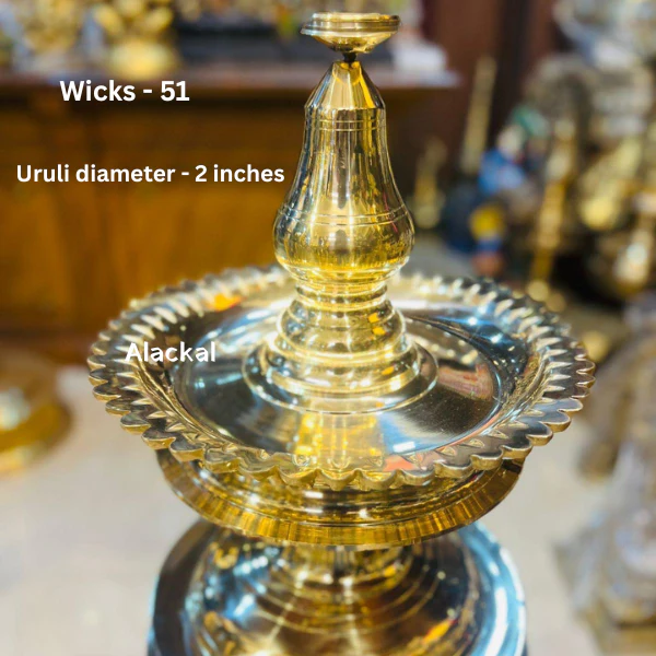 Handmade Bronze Bhadradeepam with 51 Wicks & Uruli – Traditional Kerala Temple Lamp | Alackal Bell Metals, Mannar - Image 3