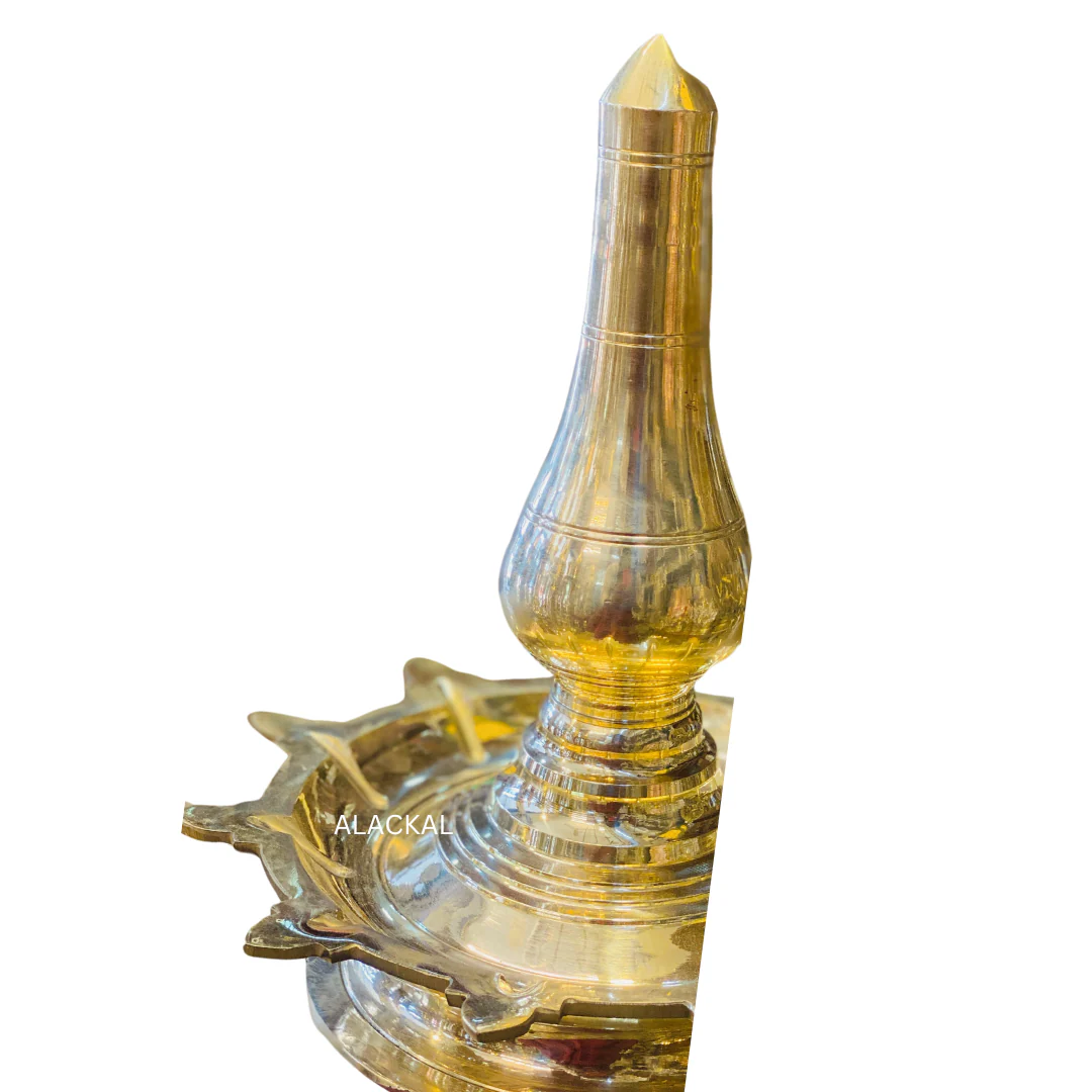 HANDMADE BRONZE DEEPASTHAMBHAM | STHAMBHA VILAKKU | 3 STEP LAMP - Image 4