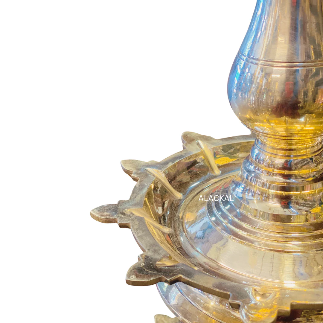HANDMADE BRONZE DEEPASTHAMBHAM | STHAMBHA VILAKKU | 3 STEP LAMP - Image 6