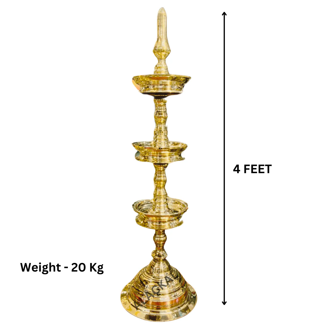 HANDMADE BRONZE DEEPASTHAMBHAM | THATTUVILAKKU | TEMPLE LAMP - Image 3