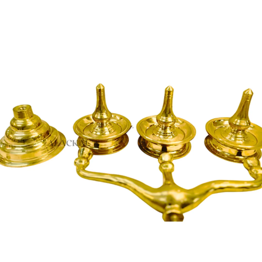 HANDMADE BRONZE KAVARAVILAKKU |THREE LAYER LAMP | OIL LAMP - Image 3