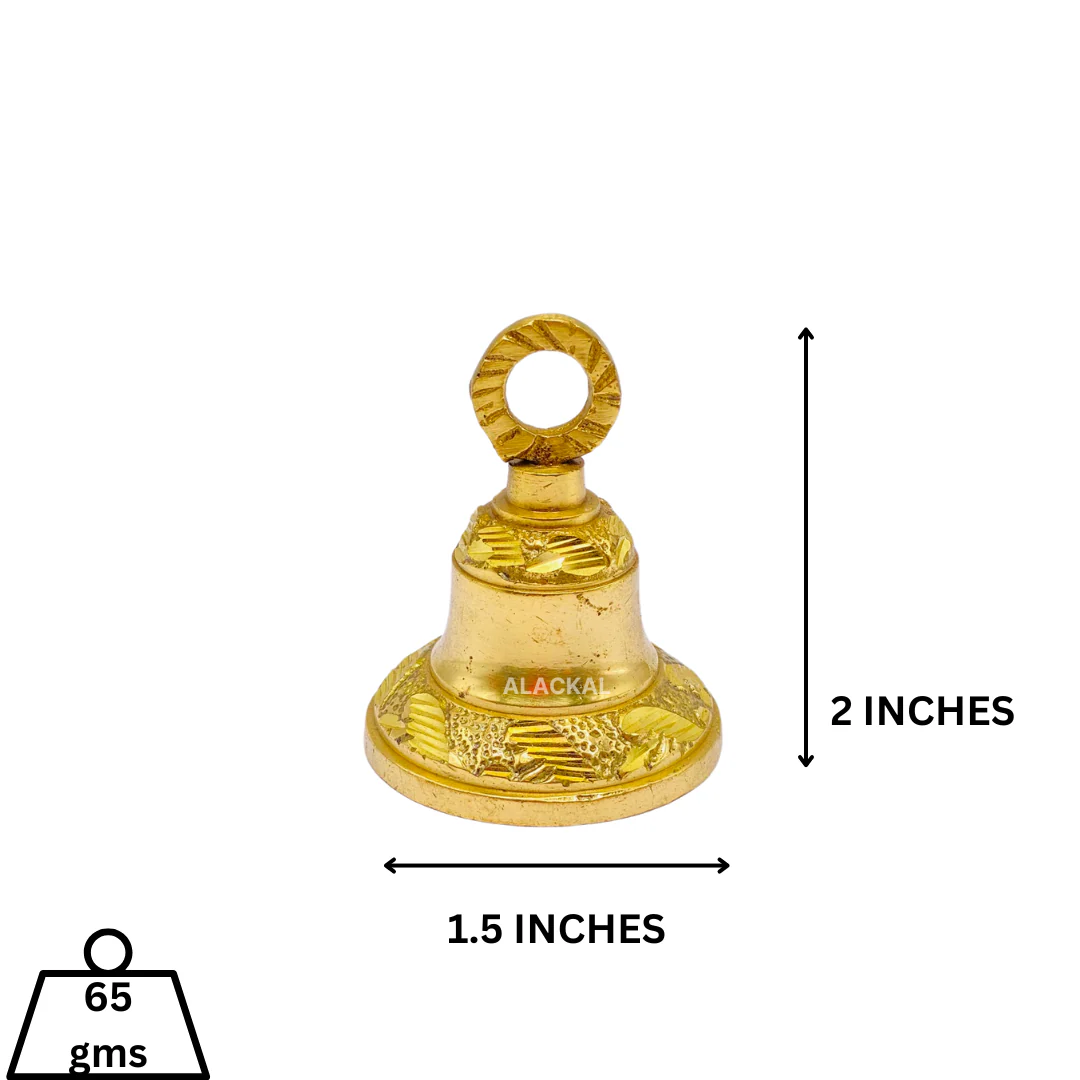 PREMIUM BRASS BELL FOR POOJA ROOM DOOR DECORATION - Image 3