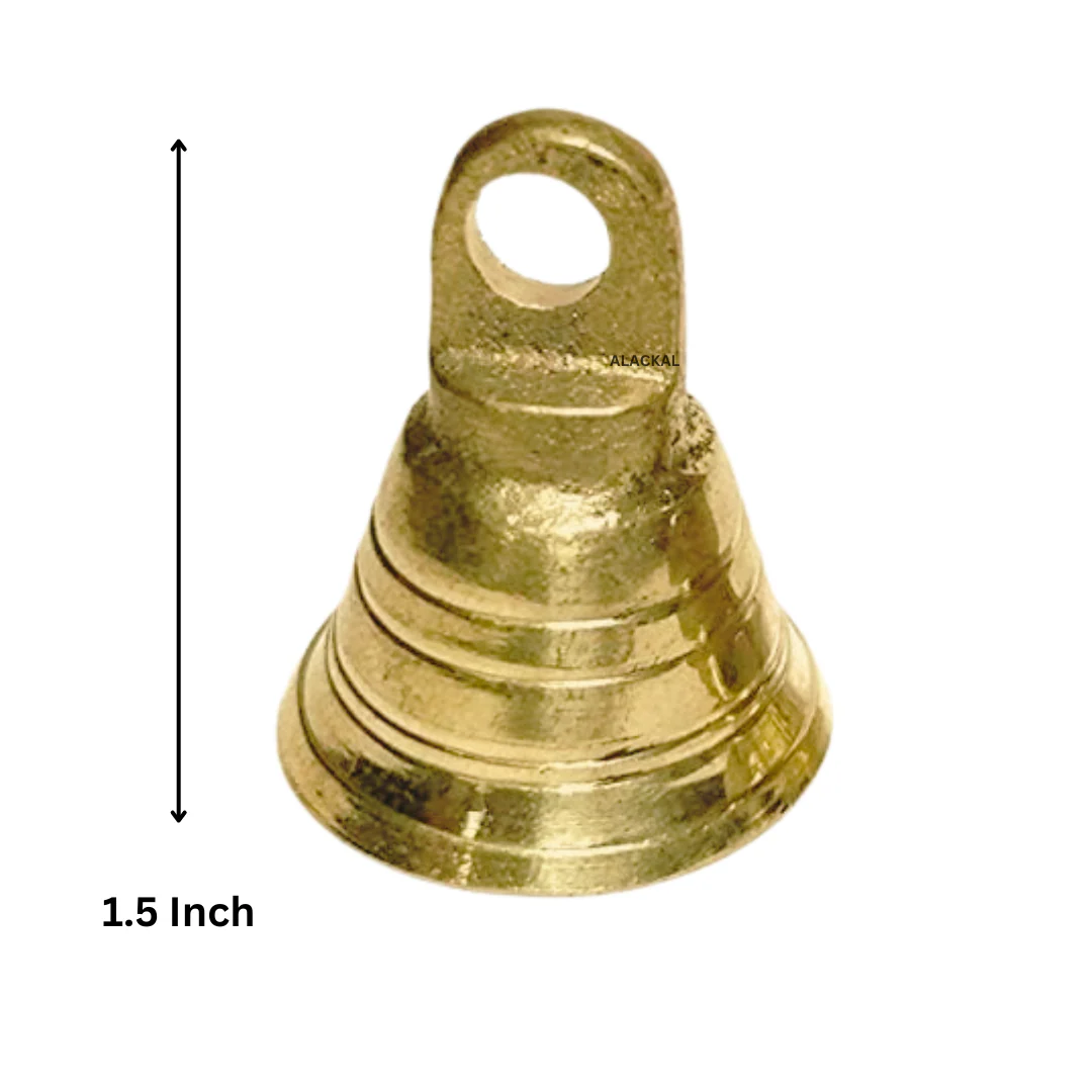 SMALL BRASS BELL FOR POOJA ROOM DOOR DECOR - Image 3