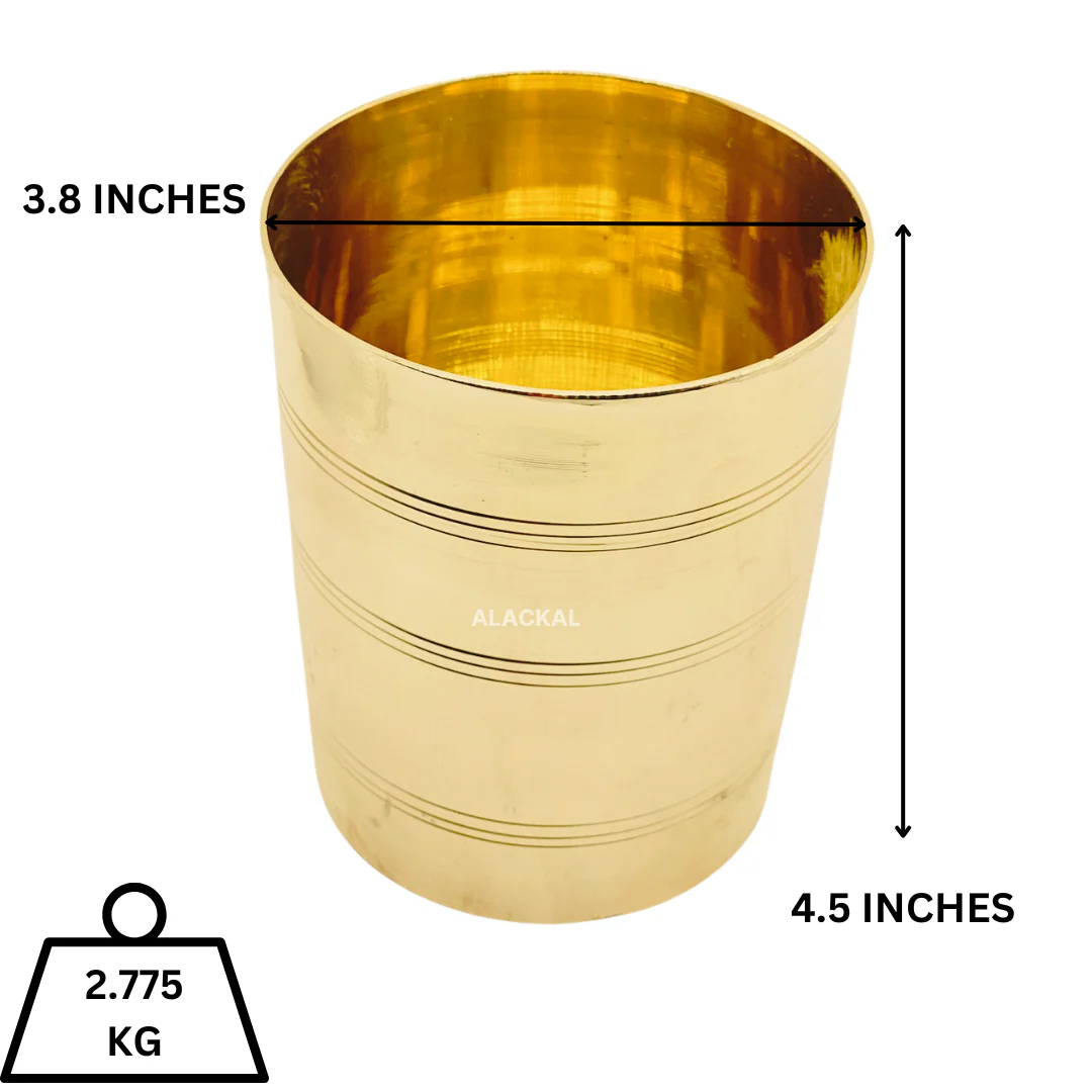 TRADITIONAL BRASS RICE MEASURING VESSEL PADI UZHAKKU | NAAZHI - Image 4